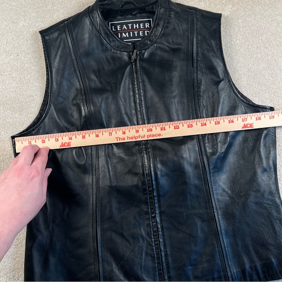 Leather Vest Black Zip Up Leather Limited Full Zip Biker Women's XL - Picture 5 of 7